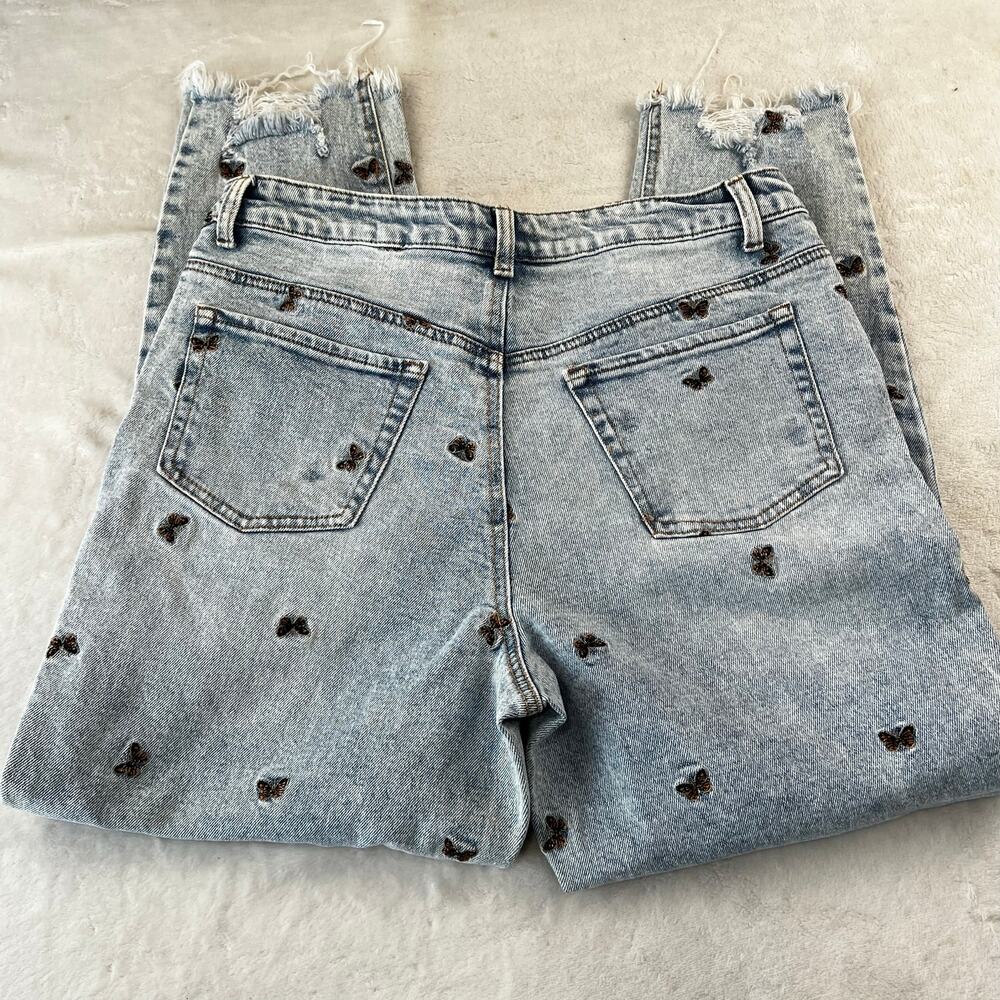 Material Girl Butterfly Embroidered Jeans Junior Women's size 13 - Picture 3 of 9